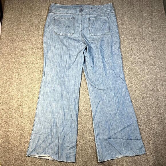 NYDJ Jeans Women's 12 Blue Wide Leg Stretch Denim Lift Tuck Technology Flare 70s - Picture 2 of 10